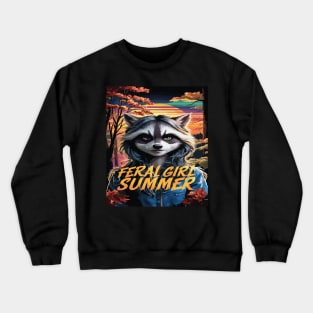 Feral Girl Summer Vintage Feral Girl Summer Raccoon Crewneck Sweatshirt